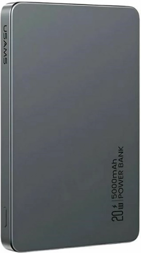 Power bank magnetic 5000 mAh 20W cu MagSafe și PD, gri