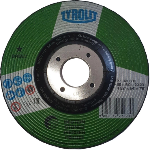 Disc abraziv pentru fontă și piatră 115 × 6 × 22,2 mm