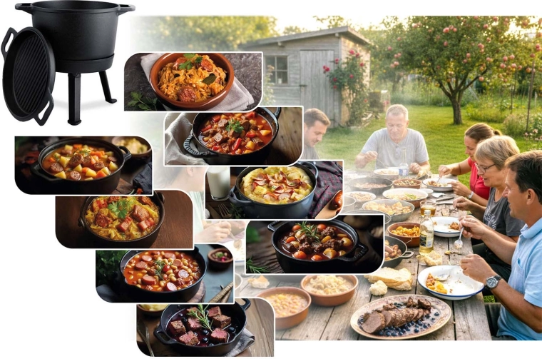 Capac 2 în 1: tigaie și plită de grătar