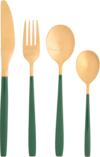 Set de tacâmuri NOBLE GOLD GREEN 24 piese în cutie cadou