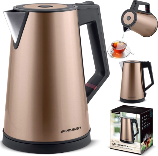 Fierbător electric 1,7 l BERDSEN cuprat cu funcția KeepWarm
