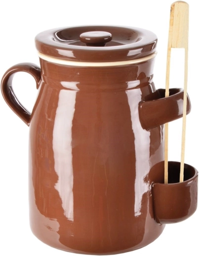 Oală de fermentare ceramică 2,5 l cu capac etanș și clești Orion