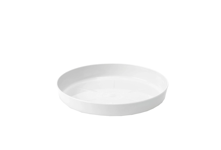 Suport din plastic pentru ghiveci Lamela Magnolia alb 14,5 cm