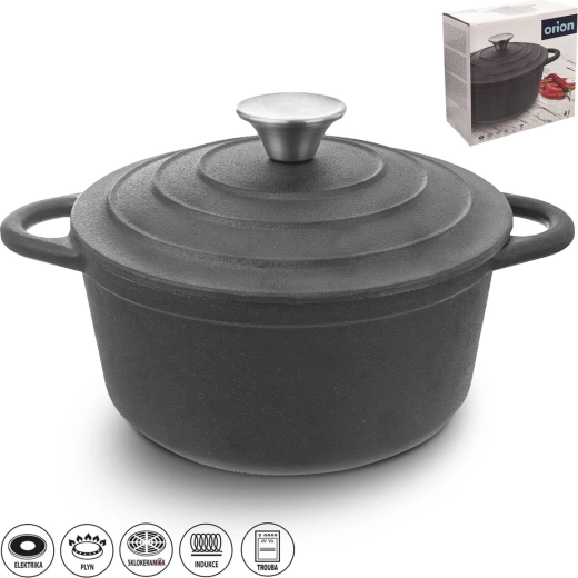 Oală din fontă 4 l cu capac