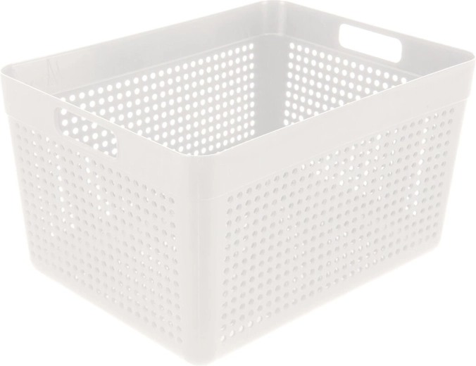 Coș Terra din plastic (UH) alb 33,5 × 25 × 19 cm
