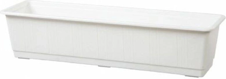 Jardinieră din plastic pentru flori 60 cm albă