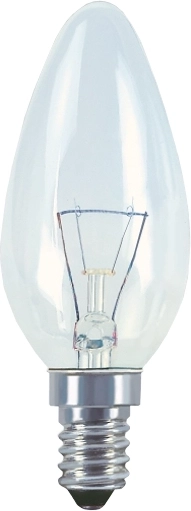 Bec tip lumânare 240 V 25 W E14 transparent TES-LAMP