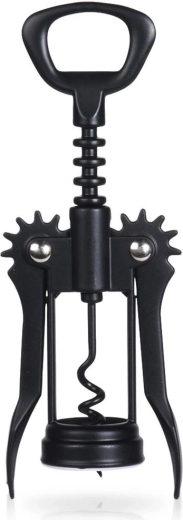 Deschizător de vin metalic tip aripi, negru, 16 cm