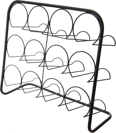 Suport metalic pentru vin, negru, 45 × 14 × 38 cm