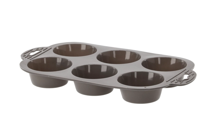 Formă de silicon pentru brioșe, 6 bucăți, cu mânere