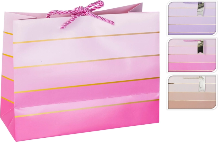 Pungă cadou din hârtie 23 × 18 × 10 cm – mix 3 culori