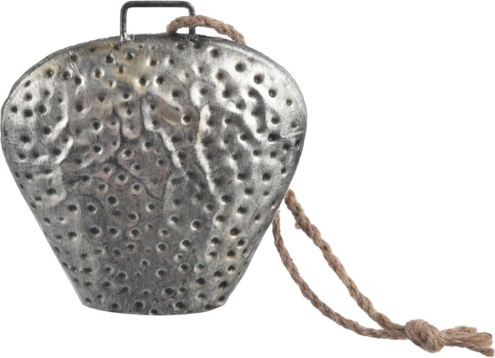 Clopoțel metalic suspendat, culoare argintie, 15 cm