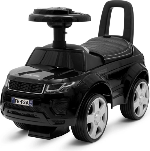 Mașinuță de împins pentru copii SUV Baby Mix Prime neagră din piele ecologică