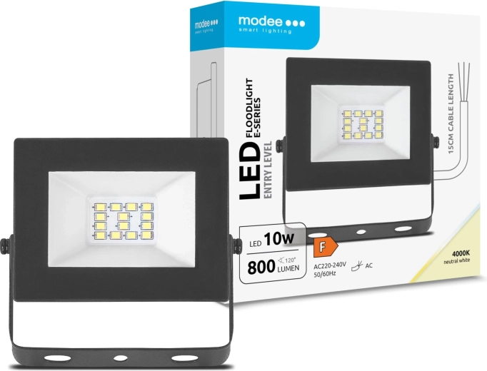 Proiector LED Modee E‑Series Slim 10 W, 800 lm, 120°, alb neutru 4000 K