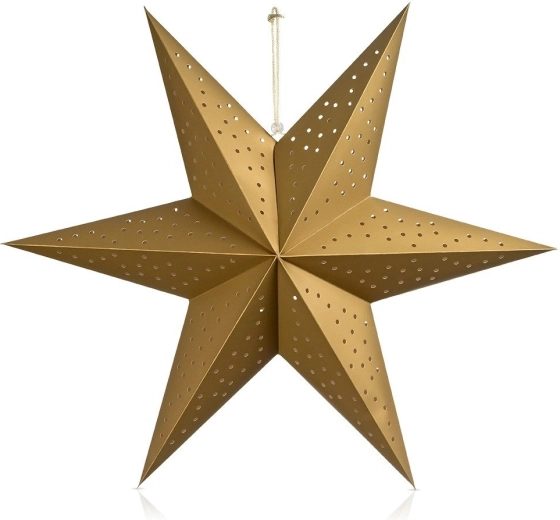 Stea decorativă perforată din hârtie Vilde, aurie, 60 cm