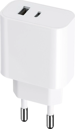 Încărcător MAXLIFE 30 W cu USB-C și USB, PD/QC, alb