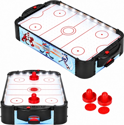 Air hockey de masă pentru copii cu iluminare LED, 58 cm, ECOTOYS