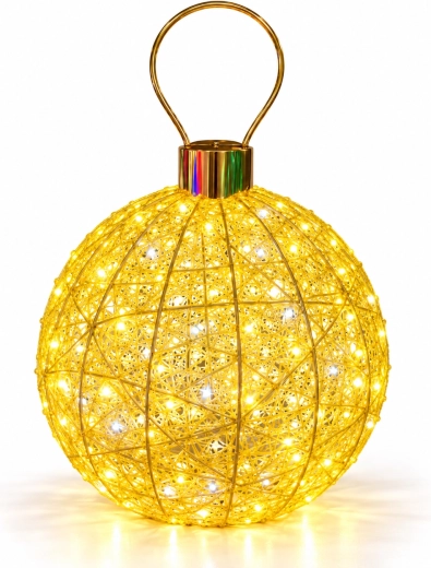 Decorațiune de Crăciun LED 3D în formă de glob galben, 80 × 130 cm