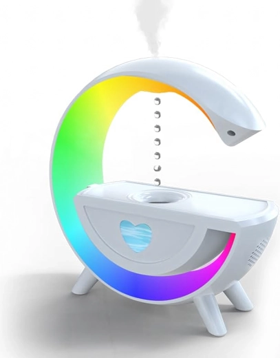 Umidificator antigravitațional cu aromaterapie, lampă de noapte RGB și difuzor Bluetooth
