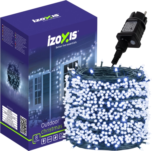 Ghirlandă LED de Crăciun pentru exterior Izoxis 500 LED 35 m alb rece IP44, 8 moduri