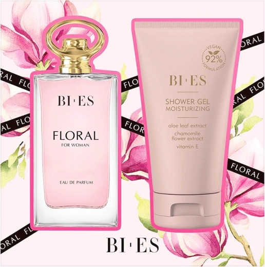 Set cadou pentru femei BI-ES Floral – apă de parfum 90 ml + gel de duș 150 ml