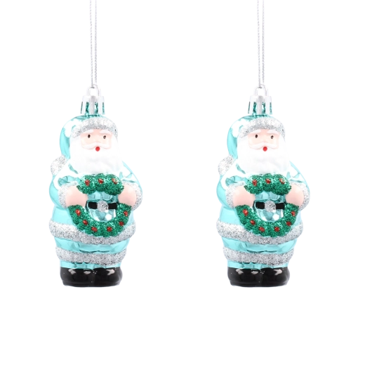 Set de ornamente de Crăciun Moș Nicolae cu coroniță, 2 buc.