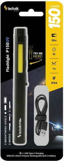 Lampă reîncărcabilă cu lumină UV 150 lm TECHNIK