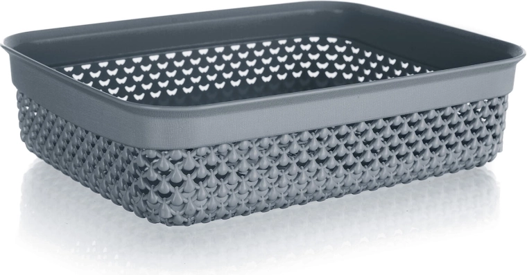 coș de depozitare din plastic 2,2 l antracit 24,5 × 19,5 × 6 cm