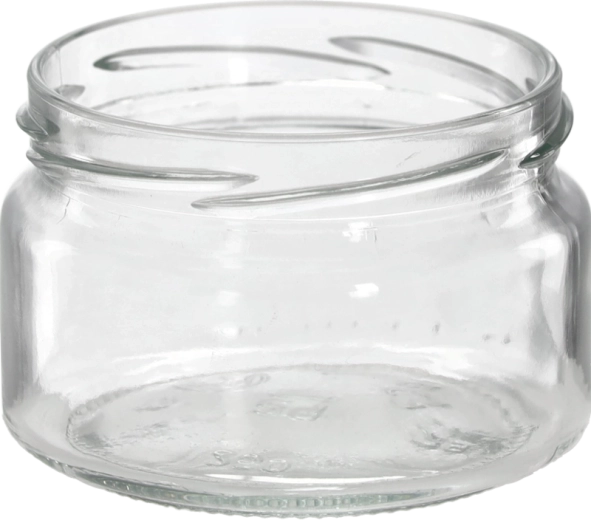 Recipient din sticlă 250 ml cu gură largă 82 mm pentru conservare și depozitarea alimentelor
