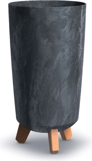 Ghiveci pe picioare cu efect de beton, antracit, 19,5 cm