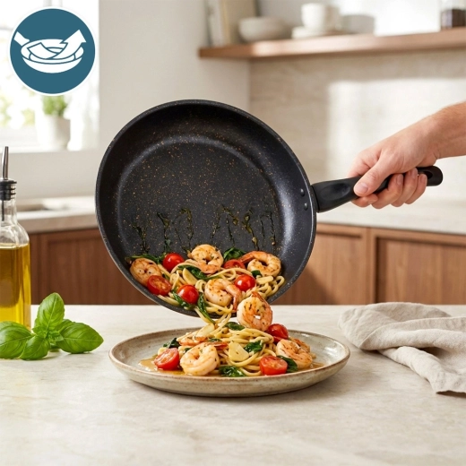 Înveliș din granit antiaderent pentru gătit mai sănătos