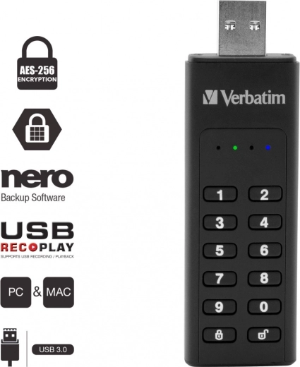 Criptare hardware AES 256-bit și deblocare prin PIN