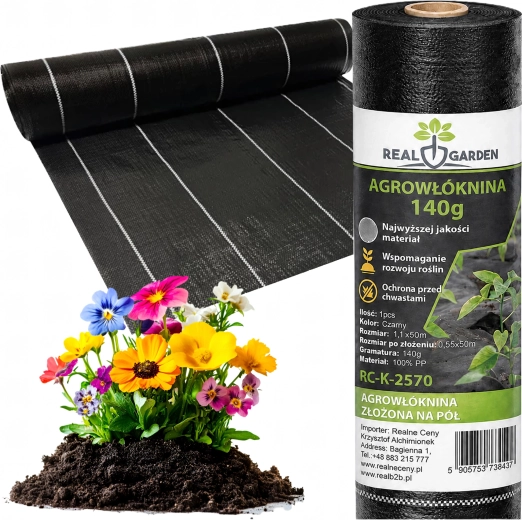 Agrotextil negru împotriva buruienilor 140 g/m² 1,1 × 50 m (UV)