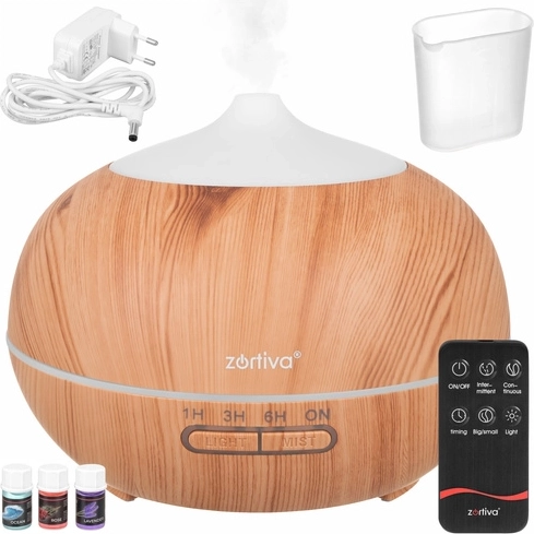 Zortiva difuzor de aromă cu ultrasunete și umidificator de aer 400 ml cu telecomandă