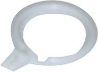 Inel din plastic cu clemă pentru perdele, alb, 25 buc.