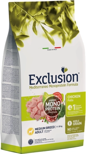 Exclusion Adult pentru rase medii – granule cu pui pentru câini 3 kg