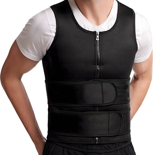 Vestă de saună fitness din neopren pentru bărbați, pentru slăbit, XL, neagră