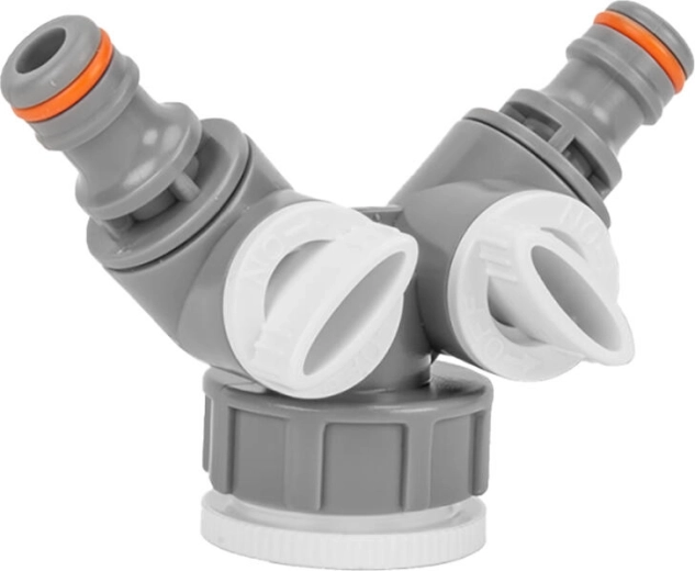 Despărțitor din plastic cu robinete pentru 2 cuplaje rapide 1" și 3/4" WHITE LINE