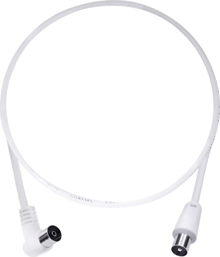 Cablu coaxial de antenă Solight 3C2V cu conectori combinați 1,5 m alb – 1 bucată