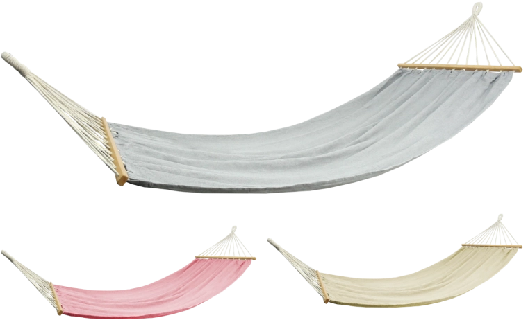 Hamac cu bare din lemn 200 × 100 cm, capacitate 150 kg