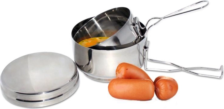 Eșus TORO – set din inox cu 2 castroane și capac, 0,45/0,9/1,9 l, diametre 12,9 și 15 cm