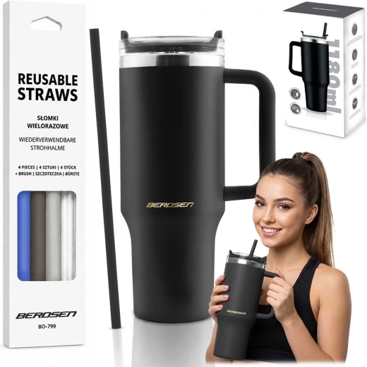 Cana termo Berdsen cu pai 1180 ml negru
