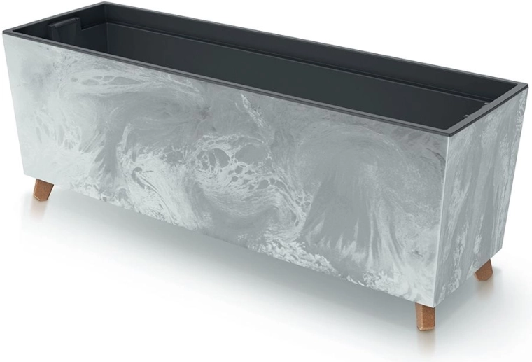 Ghiveci dreptunghiular Urbi Case efect beton 77 cm cu picioare