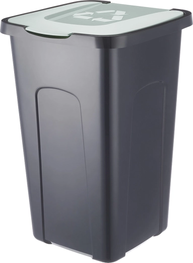 Coș pentru deșeuri sortate 50 l negru/verde pastel