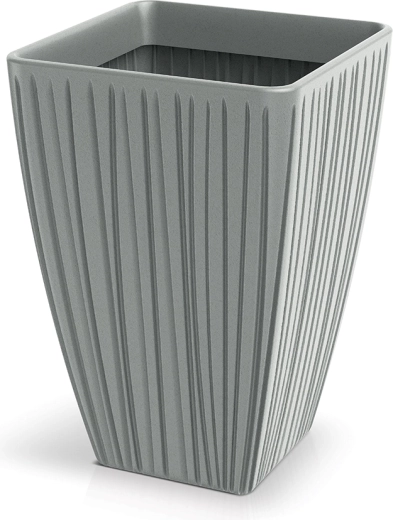 Ghiveci Fero Square High 40 cm – gri beton, înalt, pătrat, din plastic pentru plante