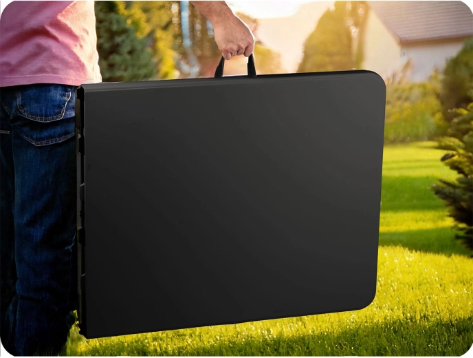 Se pliază tip valiză și o luați cu dvs.