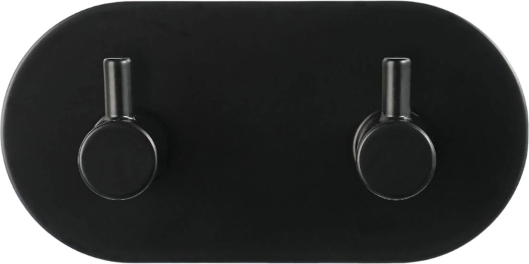 Cârlig dublu autoadeziv din metal – negru