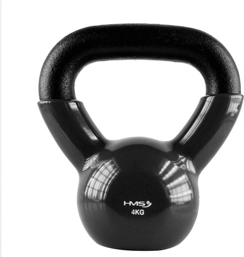 Kettlebell HMS 4 kg cu suprafață din vinil, negru