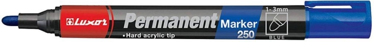 Marker permanent LUXOR 250 albastru, vârf rotund 2–3 mm