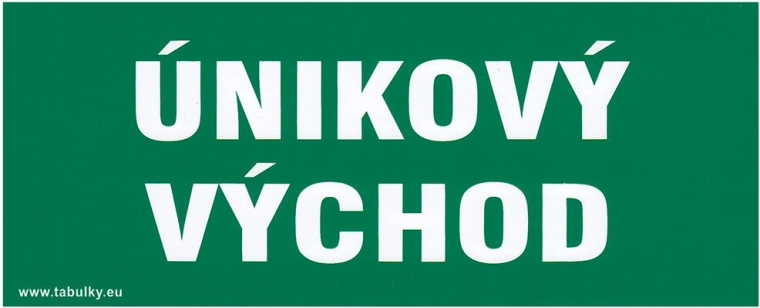 Semn autocolant Ieșire de urgență 210 × 87 mm